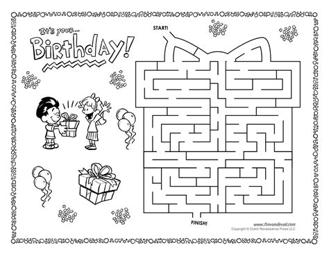 Birthday Maze Tims Printables