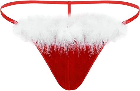 mens inlzdz velvet underwear panties cosplay briefs claus santa holiday christmas briefs clients