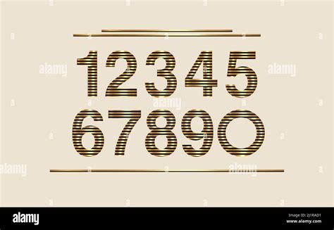 Numbers Set Vector Font Alphabet Modern Dynamic Luxury Flat Design For