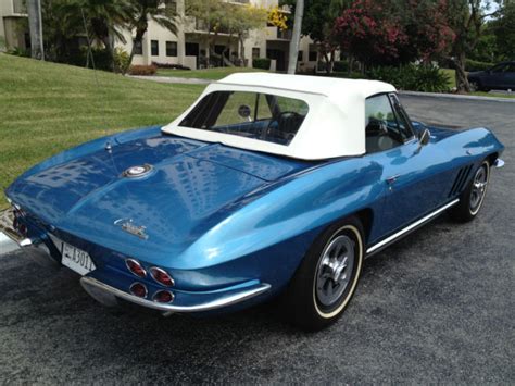 Seller Of Classic Cars 1965 Chevrolet Corvette Nassau Bluebright Blue