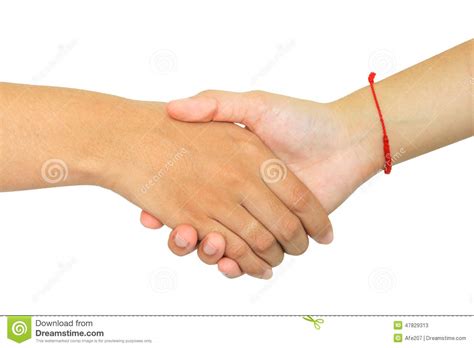 Two Persons Shaking Hands On White Background Stock Image Image Of