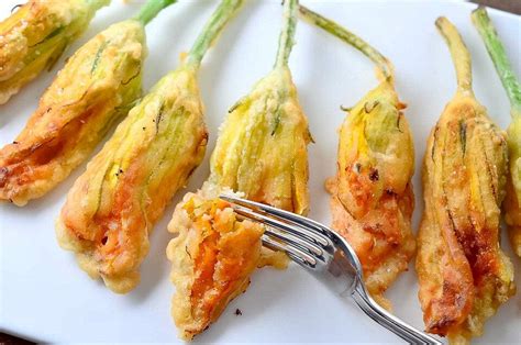 Fried Squash Blossoms Stuffed With Cheese Fried Zucchini Flowers