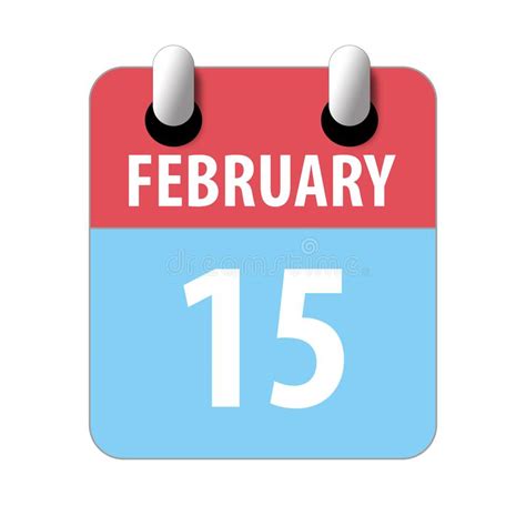 February 15th Day 15 Of Monthsimple Calendar Icon On White Background
