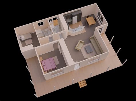 Simple Small House 2 Bedroom Floor Plans 3d House Storey