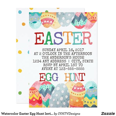 An Easter Egg Hunt Flyer With Colorful Eggs