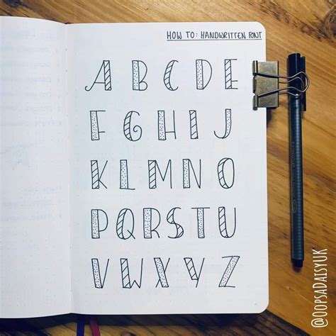 Bullet Journal Calligraphy Alphabet