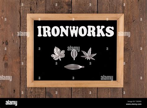 Blackboard With Written Wrought Iron Stock Photo Alamy