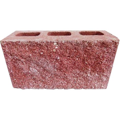 6 In X 8 In X 16 In Red Face Concrete Block 66408 The Home Depot