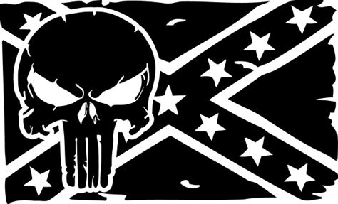 Weathered Punisher Confederate Flag Decal Sticker 66
