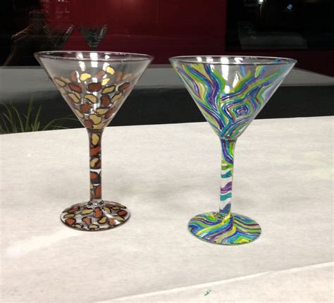 Hand Painted Martini Glasses 15 On Etsy Painted Wine Glasses Painted Wine Glass Glass Painting