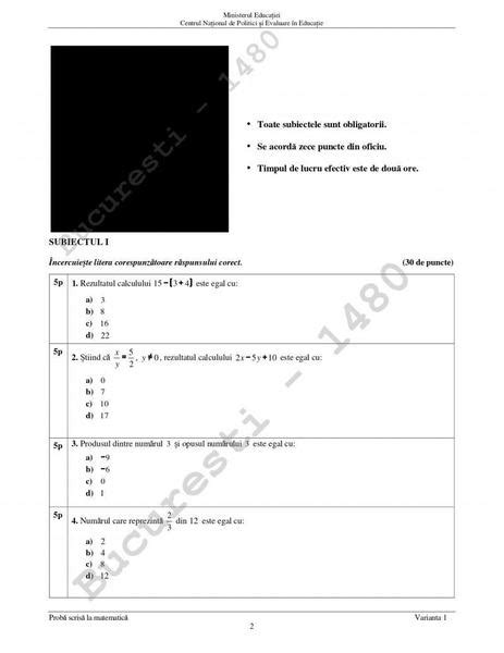 Subiectele La Matematica De La Evaluarea Nationala 2023 Ce Au Avut De