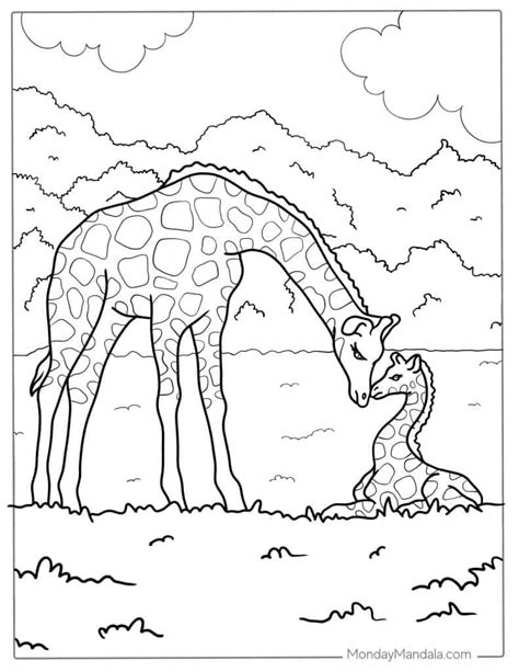 Coloring Pages Of Baby Giraffes