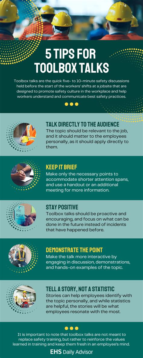 Infographic 5 Tips For Toolbox Talks Ehs Daily Advisor