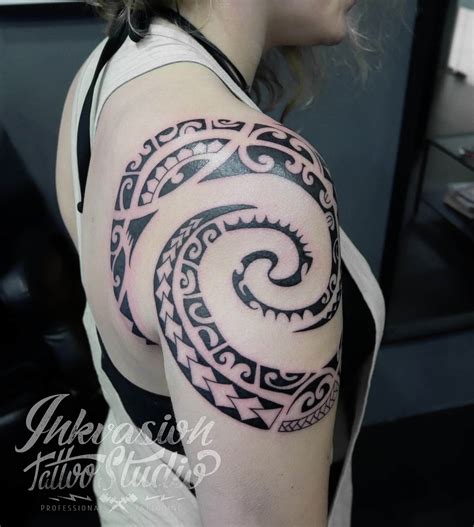 Tribal Polynesian Swirl Tattoo - INKVASION Tattoo Studio · SINGAPORE
