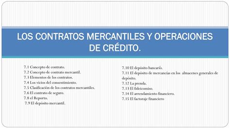 Ppt Los Contratos Mercantiles Y Operaciones De Cr Dito Powerpoint Presentation Id