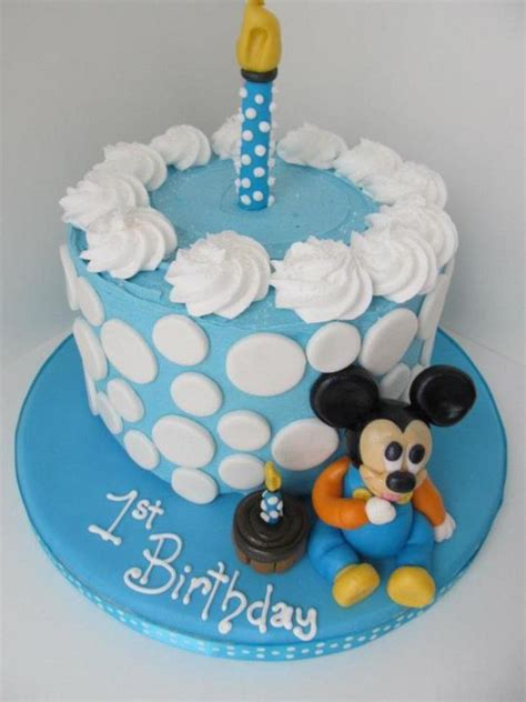 Super cute mickey mouse baby shower cake. Baby Mickey Mouse 1St Birthday Smash Cake - CakeCentral.com