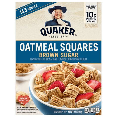Quaker Brown Sugar Oatmeal Squares Cereal Shop Cereal At H E B