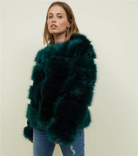 Dark Green Pelted Faux Fur Coat Fur Coat Faux Fur Coat Clothes