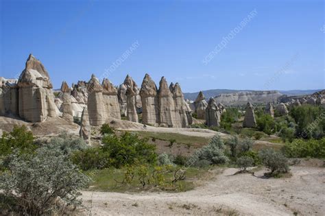 Chimneys Rock Formation Cappadocia Turkey Stock Image F