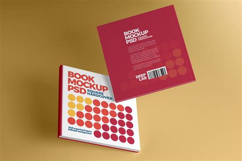 Square Book Hardcover Mockup Set Print Templates ~ Creative Market