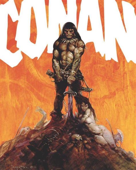 Conanfrazetta Comic Illustration Conan The Barbarian Pulp Fiction Art