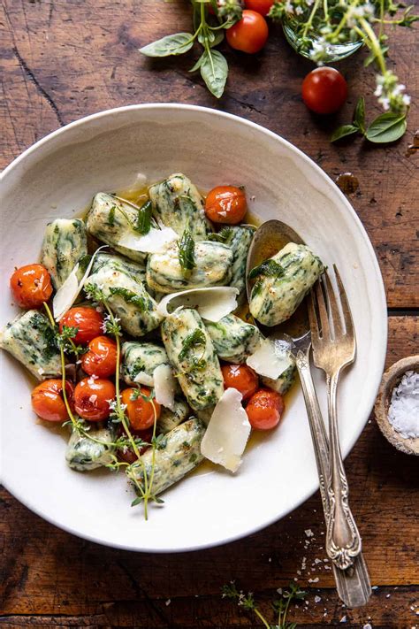 Spinach Ricotta Gnocchi With Sage Butter And Cherry Tomatoes Half