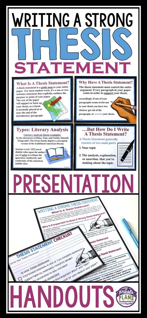 It informs the reader with details, descriptions. Writing a strong thesis statements is always a challenge for students. This resource will help ...