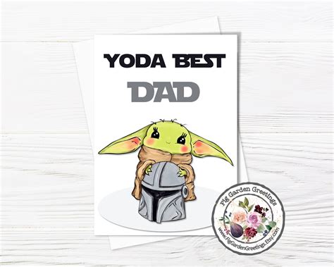 Yoda Best Fathers Day Card Printable Star Wars Fathers Day Card Baby
