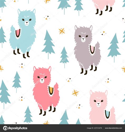 Cute christmas llama wallpaper | Christmas Llamas Seamless ...