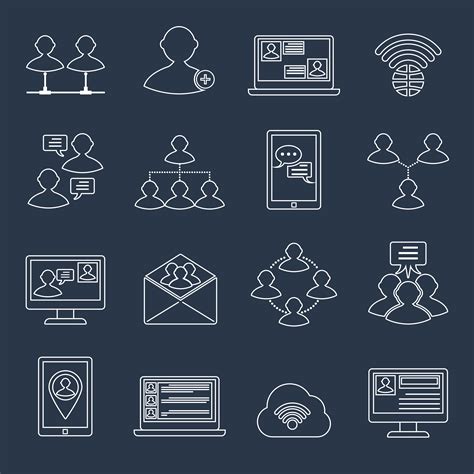 Communication Icons Set Outline 438227 Vector Art At Vecteezy