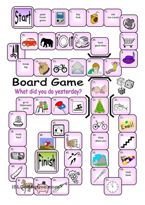 English Esl Board Games Board Games Grammar Games