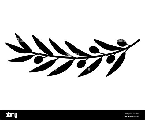 olive branch silhouette vector art white background stock vector image and art alamy