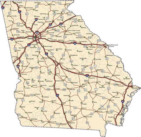 Ga Counties Map With Highways