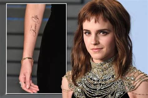 Emma Watsons New Times Up Tattoo Has A Glaring Error As She Wears Bizarre Fringe At Oscars