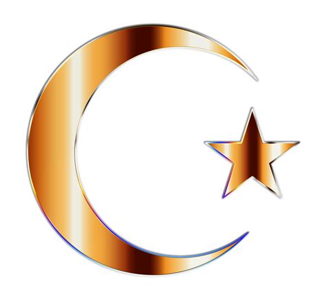 Clipart Golden Crescent Moon And Star