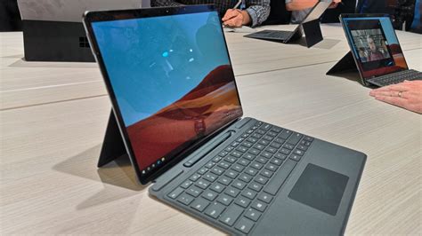The keyboard, which doubles as a protective. Microsoft Surface Pro X review (hands on) | Tom's Guide