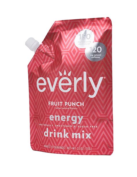 Everly Fruit Punch Energy Natural Energy Drink Mix Powder