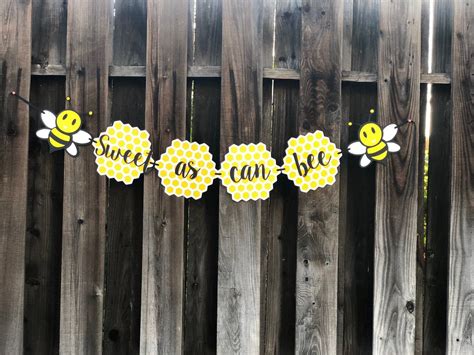 Sweet As Can Bee Banner Etsy Bee Banners Bee Bee Birthday Party