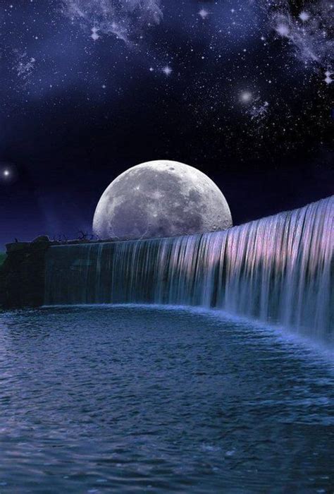 Moon Falls Over The Dam Via Pinterest Beautiful Moon Moon Pictures