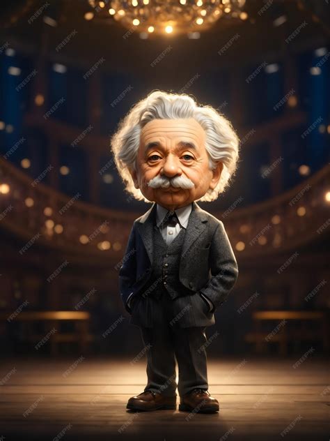 Personagem De Desenho Animado Em 3d De Albert Einstein Criado Com Ia