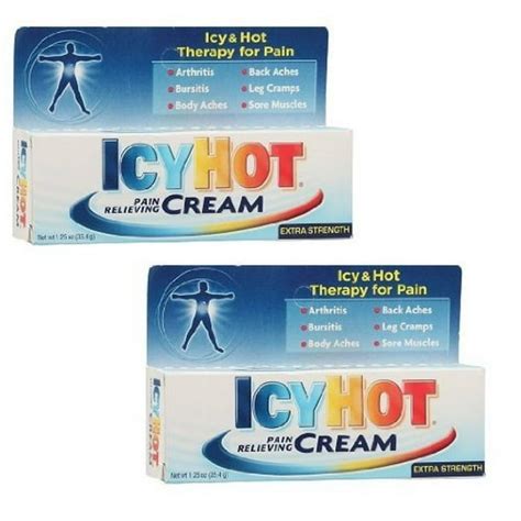 2 Combo Pack Icy Hot Extra Strength Therapy For Pain Relieving Cream Of 1 25 Oz Icyhot Tube