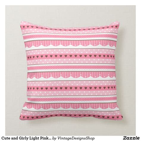 Cute And Girly Light Pink Pattern Design Throw Pillow Custom Throw