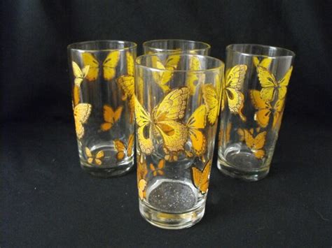 Butterfly Gold Drinking Glasses