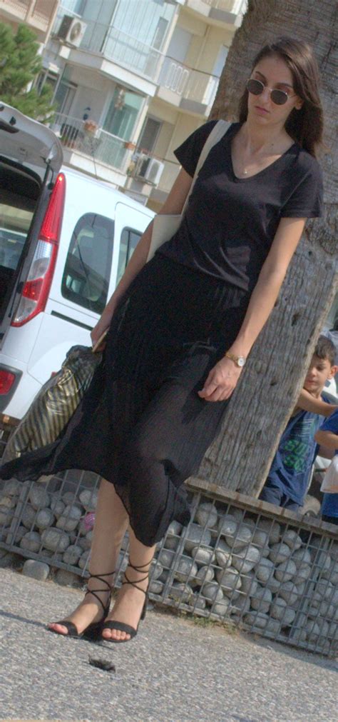 Candid Turkish Girls Feet Black Dress Turkish Lady Awesome Big Candid Feet