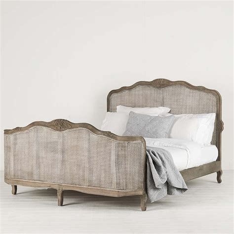 Natural rattan weaves across the wraparound headboard. Rushworth Rattan Queen Bed by Provincial Home Living ...