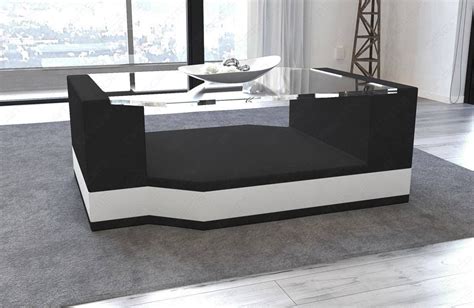 Fabric Coffee Table Los Angeles With Glass Plate