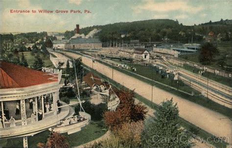 Entrance Willow Grove Park Pennsylvania Postcard