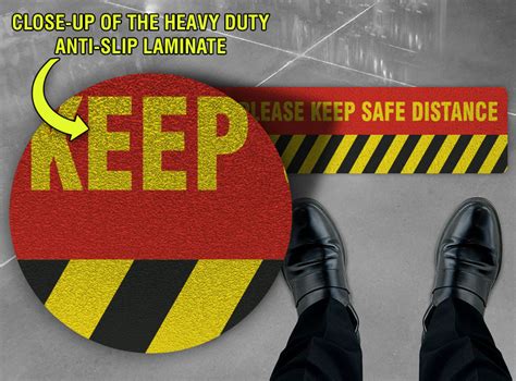 Please Keep Safe Distance Floor Sign Claim Your 10 Discount