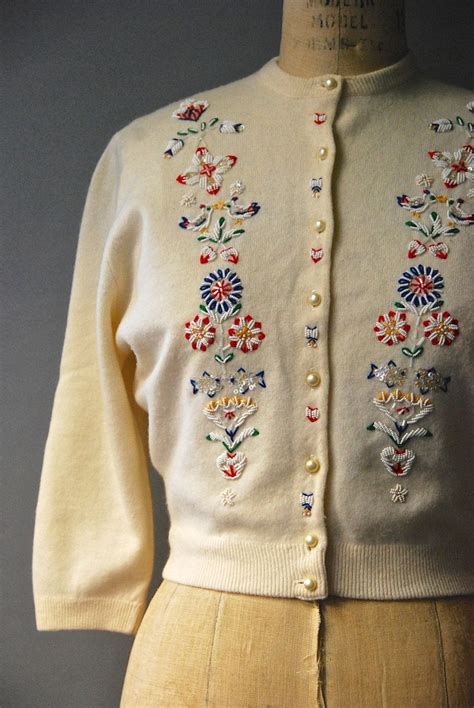 1950 s beaded cardigan cream sweater 50 s beaded cardigan retro fashion outfits sweater