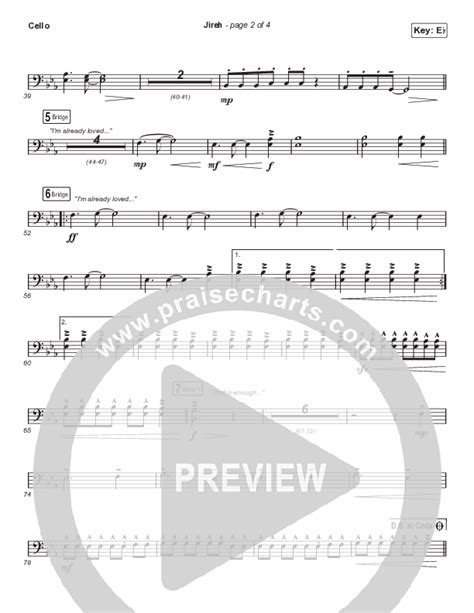 Jireh Choral Anthem Satb Cello Sheet Music Pdf Elevation Worship
